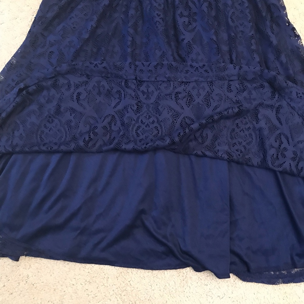 Maurices Navy Blue Lace Dress NEW Size XL 16 18 Fit Flare Party Wedding Formal - Picture 14 of 15